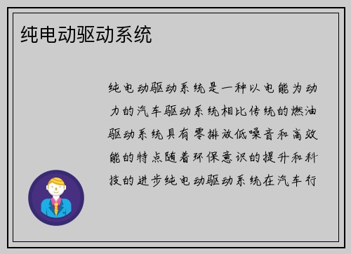 纯电动驱动系统