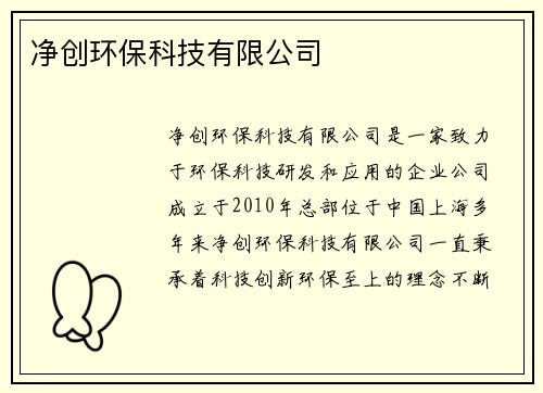 净创环保科技有限公司